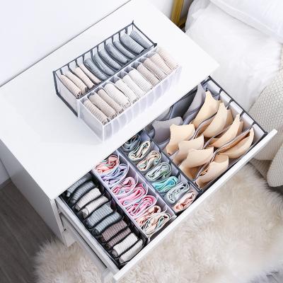 China Modern Dorm Closet Organizer for Home Socks Separate Foldable Underwear Storage Box 7 Grids Bra Organizer Drawer Organizer for sale