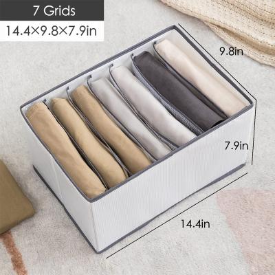 China 7 Grid Panties High Quality Cotton Socks And Underwear Storage Compartment Modern Canvas Boxes for sale