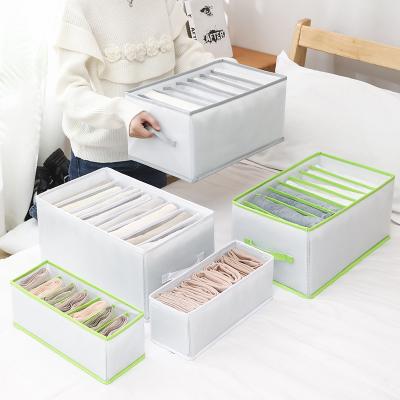 China Modern Washable Mesh Separation Box Visible Wardrobe Clothes Closet Organizer 7 Grids T-shirt Jeans Drawer for sale