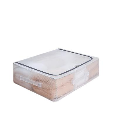 China New Pe Rise Underbed Storage Box Comforter Storage Box Modern Thick Steel Frame Fabric Organization Box for sale