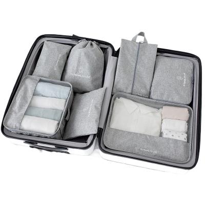 China High Quality Cotton Cloth Luggage Bag Compression Foldable 6 Pockets Sets Oxford Cloth Packing Cubes Travel Bags Travel Organizer for sale