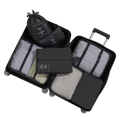 China Direct Selling Cotton Fabric 6 Travel Sets 8sets Bags Packing Set Duffel Bag To Cubes Luggage Organizer 7 for sale