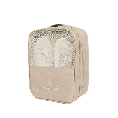 China Wholesale Capacity Cotton Cloth Hold Three Pairs Oxford Shoe Box Solid Color Waterproof Cationic Single Shoe Bag for sale