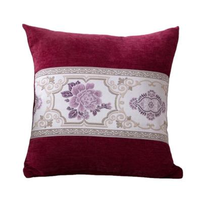 China Anti-pilling Elegant European Style Embroidered Back Cushion Office Sofa Waist Rest Living Room Cashmere Pillow Cushion for sale