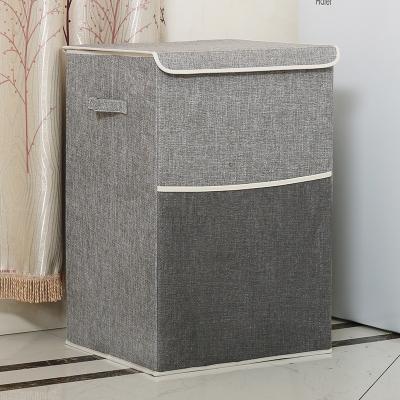 China Customized solid color storage box multi-functional foldable linen household portable storage box for sale