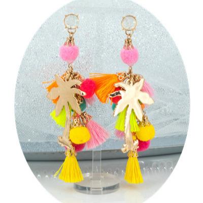 China Retro FASHIONABLE Simple Geometric Tassel Earrings Exaggerated Creative Coconut Tree Stud Earrings Palm Tree EARRING for sale