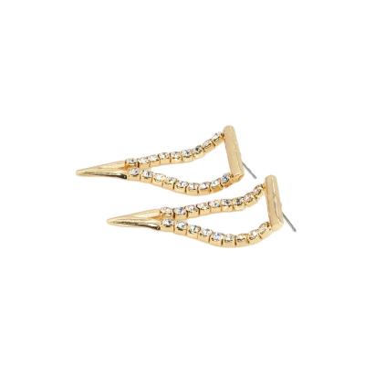 China 2022 New Fashion Statement Large Triangle Diamond Hoop Earrings For Women Rhinestone Earrings for sale