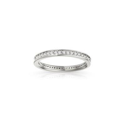 China CLASSIC Classic Rhodium Jewelry Pave Diamond Eternity Band Ring Round-Cut Stackable Ring for sale