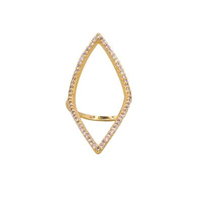 China Factory Wholesale CLASSIC Ring Gold Jewelry Rings Women White Rhombus CZ Statement Accessories Luxury Jewelry for sale