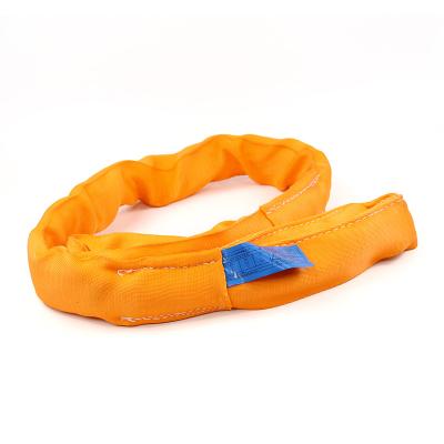 China Lifting Certification 1ton - 50 Ton Heavy Duty Polyester Soft Round Sling / Endless Round Loop Goods CE Sling for sale