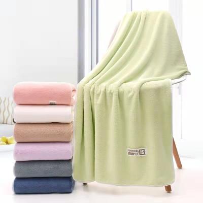 China Coral Velvet Absorbent Thick Couple Promotional Household Bath Towel QUICK-DRY Polyester Quick-drying Adult Male And Female King Towel for sale