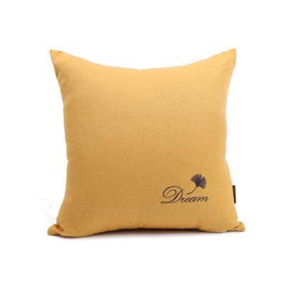 China Nondisposable Pure Color Cushion Pillow With Embroidery Message Chair Cushion Pillow Car Cushion 18inch for sale