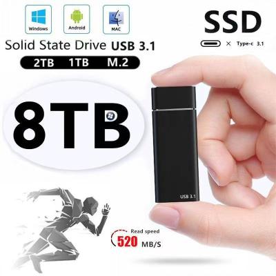 China SSD 4T High Capacity High Speed M2 SSD Mobile Solid State Disk Small And Light USB 3.1 1T 2T 4T 8T Capacity for sale