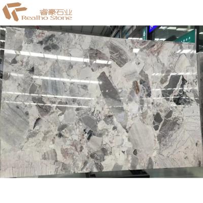 China Fantasy grey marble slab polished for construction project for sale