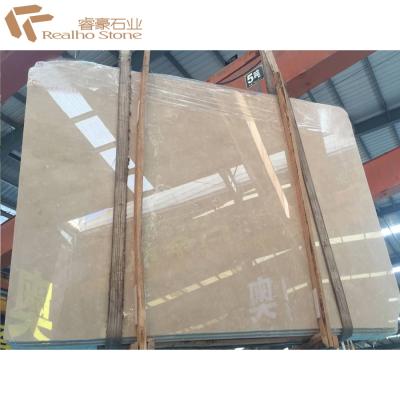 China Polished Burder Beige Marble Slabs For Wall Tiles And Bathroom Decoration for sale