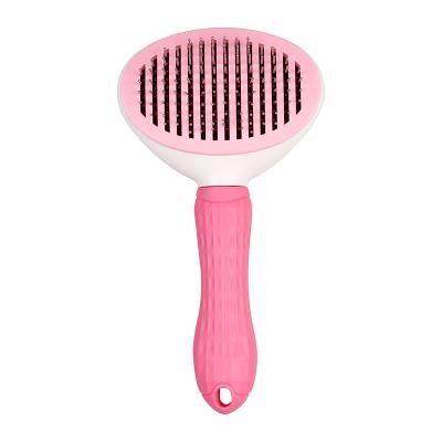 China Stocked Cat Grooming Brush Tool For Pet Massage Self Cleaning Mold Pet Hair Slicker Brush Dog Comb for sale