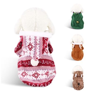 China Stocked Christmas Snowflake Print Design Winter Pet Dress Cotton Dog Cape Pet Apparel for sale