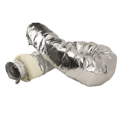 China Industrial Air Conditioning Thickened Acoustic Insulated Aluminum Foil Fiberglass Flexible Round Duct 8m for sale