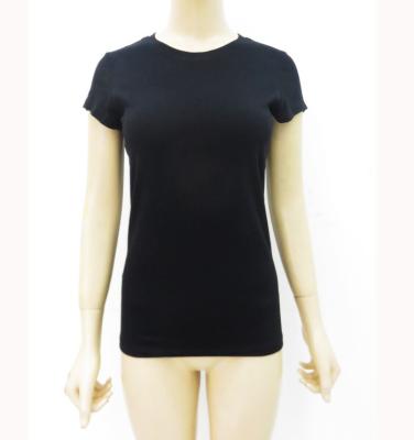 China Women T-shirt Tops Lady Summer Regular Solid Casual Tops Ready Made Overstocks In-stock Surplus Stocks for sale