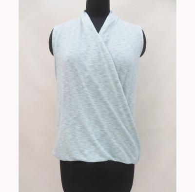 China Lady USA Summer Top Solid Casual Ready-To-Use Ladies Top Solid Casual Overstocks In-stock Surplus Stock for sale