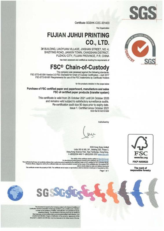 FSC - Fujian Juhui Printing Co., Ltd.