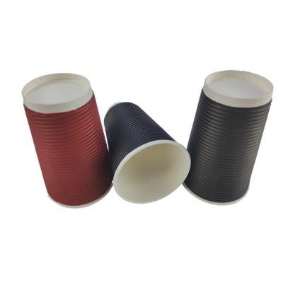 China Disposable brown disposable double ripple insulated corrugated coffee cups for sale