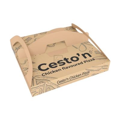 China Recycled Materials Customized Printing Size Cheap Corrugated Pizza Boxes Pizza Packing Box Takeaway Brown Pizza Box for sale