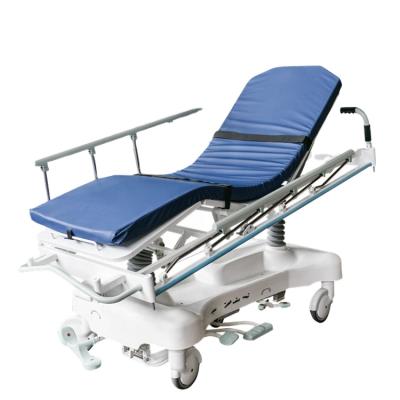 China Weighing Screen On Footboard BT-TR001 Hospital Five Functions With X Radius CPR Backrest And Handle Transport Stretcher Icu Emergency Hydraulic Patient Bed for sale