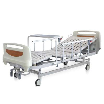 China Metal Dining Table ABS Panel 250kg Weight Load Manual 2 Cranks Medical Hospital Bed BT-AM204 Overbed for sale