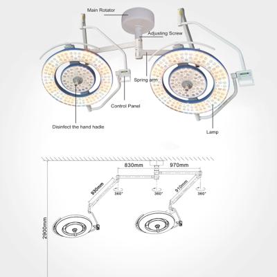 China BT-LED760760A Hospital Plastic Cheap Ceiling Double Head Surgical Cold Light Led Operating Lamp Shadowless for sale