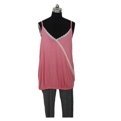 China Customized color sexy sleepwear ladies per woman sheer night suit pants vest lace comfortable low price for sale