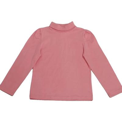 China Hot Sale Children's Turtle Neck Base Bulky Shirt Breathable Pure Color Girls Underwear for sale