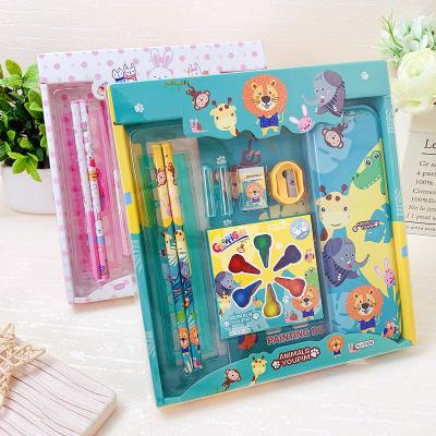 China Wholesale Famous Student School Stationery Set Pen With Ruler Kids Stationery Set for sale