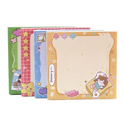 China Custom kawaii sticky notes memo pad cute self-adhesive protective sticky note stationery for sale