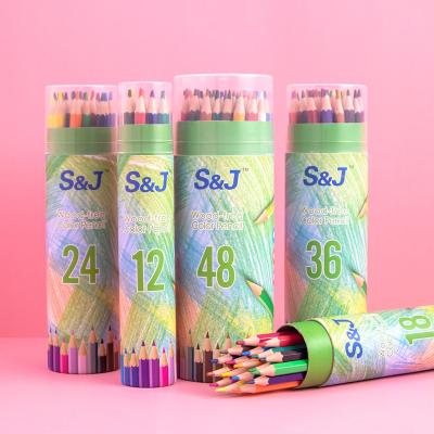 China office & Wholesale School Pencil Tube Colored Pencil Set 12 Color Student Painting 18/24/36 Color Pencil Drawing Color Coloring Pencil for sale