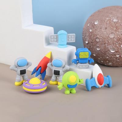 China wholesale creative tpr rubber cartoon eraser astronaut office eraser factory cute cartoon toy rubber eraser for sale