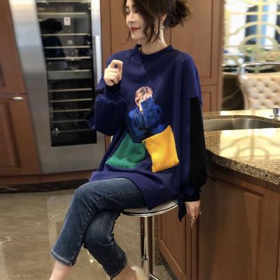 China Spring and Autumn Women Casual Loose Cartoon Crewneck Tops Cotton Sweatshirt Hoodies QUICK DRY Oversized Ladies Pullovers for sale