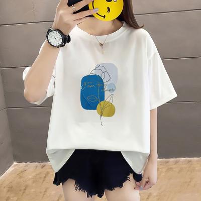 China Viable Graphic Print Plus Size Crewneck Women's T-shirts Tops Summer Blouse Korean Women's Plus Size T-shirt for sale