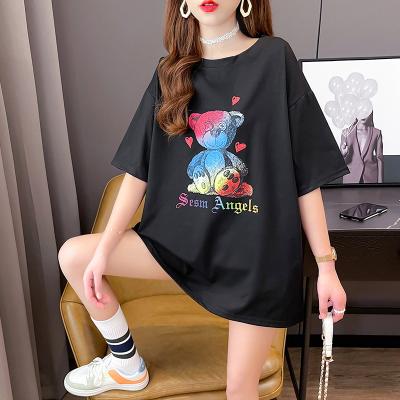 China Viable Plus Size Women's Graphic T-Shirts 2021 Girls Tops Summer Blouse Korean Women's Plus Size T-shirt for sale