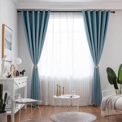 China Hot Sale Modern Simplicity Modern Exquisite Single Bedroom Blackout Blinds Curtain Sets With Rods for sale