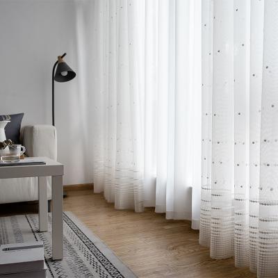 China Staining Hot Products For Selling Sheer Plain White Voile Curtains Fabric Curtain Sale Online for sale