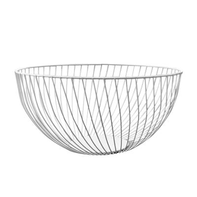 China Sustainable Simple Skeleton Metal Basket Kitchen Fruit Organizer Mesh Draining Basket for sale