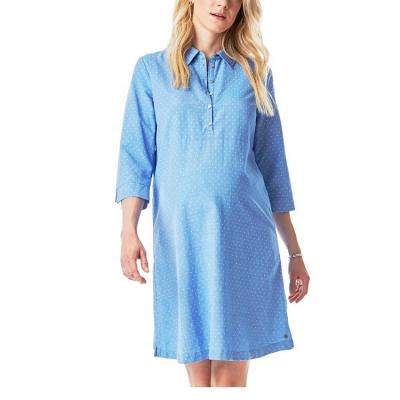 China Saleeve Radiation Protection 3/4 Polka Dot Shirt Dress Pregnant Women Maternity Dress for sale