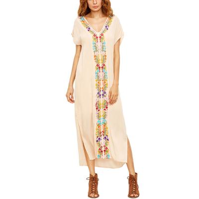 China Fashion Breathable Print Women Product Hot Selling Alibaba Sexy Side Split Maxi Dress for sale