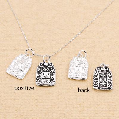 China 925 Sterling Silver Wholesale 925 Sterling Silver Antique Pendant Accessory in Lucky Buddha Shape for Jewelry Making for sale