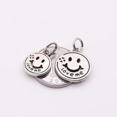 China Wholesale silver pendants 925 925 sterling silver accessory in smiley face and round shape for jewelry making for sale