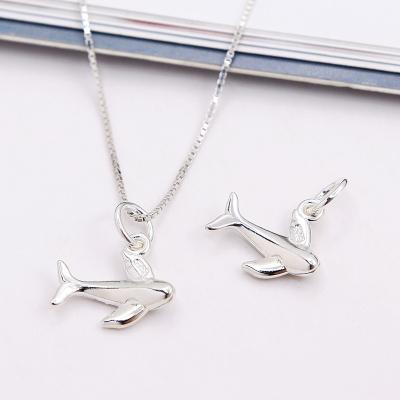 China 925 Sterling Silver Wholesale 925 Sterling Silver Accessory Pendant in Dolphin Tail and Flat Shape for Jewelry Making for sale