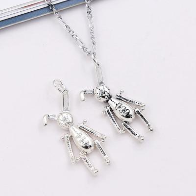 China CLASSIC Wholesale 925 Sterling Silver Accessory Pendant in Movable Rabbit Shape for Jewelry Making for sale