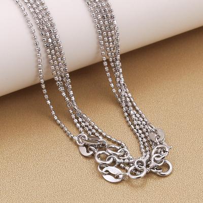 China Other Wholesale 925 Sterling Silver Double Beads Accessory Necklace For Jewelry Making for sale