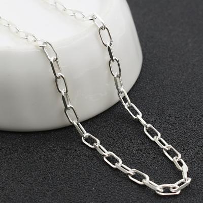 China 925 Sterling Silver Wholesale 925 Sterling Silver Accessory Loose Half Chain in Hard Shape Restrictor Chain for Jewelry Making for sale